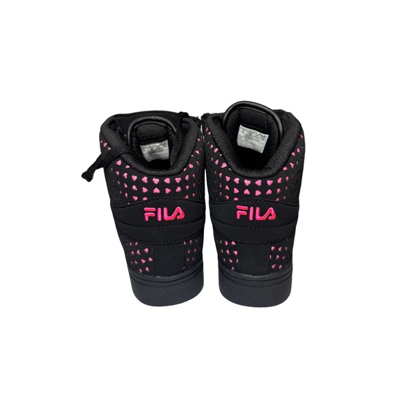 New Fila Women's Black and Pink Heart Sneakers - Picture 3 of 4